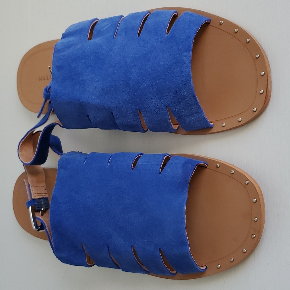 Halogen Blue Jannie Suede Gladiator Flat Sandals, 7.5M